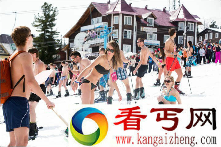 1835人穿比基尼在西伯利亚滑雪 打破世界纪录