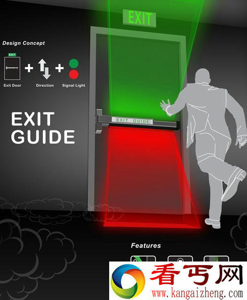 Exit Guide指示灯 可以告诉人们安全出口方向