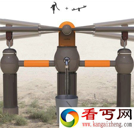 跷跷板水泵 在娱乐中完成打水工作