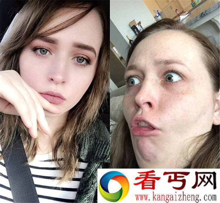 美女秒变丑女 美女竟不遗余力地将自己扮丑