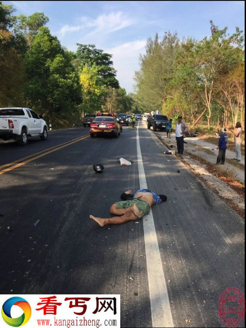 泰国摩托男女遭货车撞飞  双双殒命于林间公路