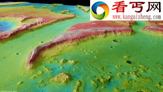 3D彩色地图显示古代火星曾爆发洪水(图)